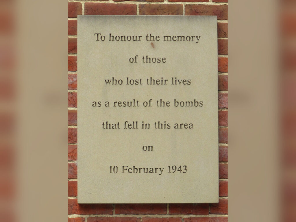 World War Two bomb memorial in Reading